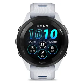Garmin Forerunner 265 Whitestone Tidal Blue Silicone Band AMOLED Display Training Metrics and Recovery Insights Running Smartwatch - 010-02810-01