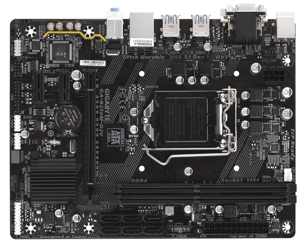 Gigabyte Technology GA-B250M-D2V Motherboard 1151 ddr4 M-ATX B250 usb3.0