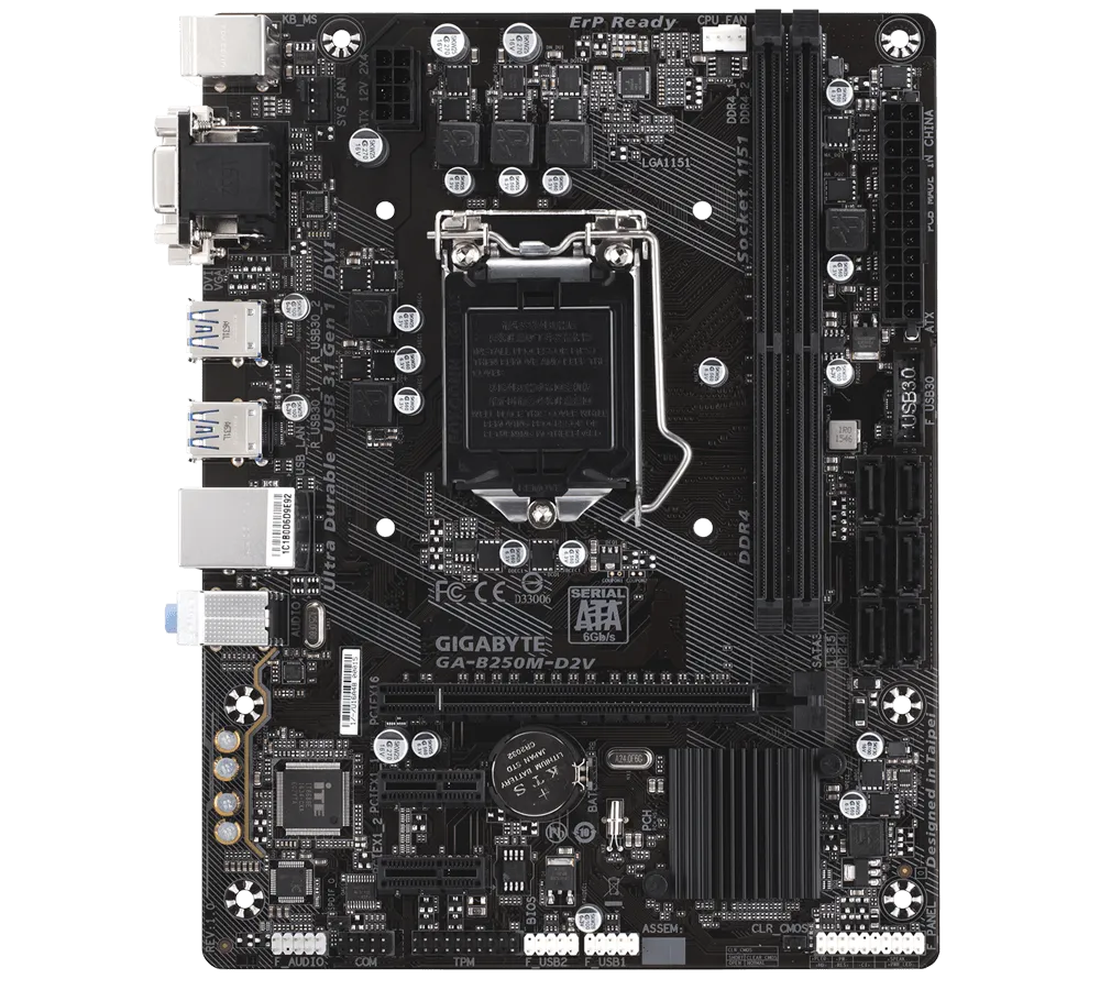 Gigabyte Technology GA-B250M-D2V Motherboard 1151 ddr4 M-ATX B250 usb3.0