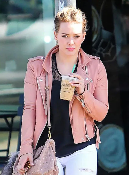 HILARY DUFF LEATHER JACKET | WOMEN CELEBRITY JACKET BY TJS