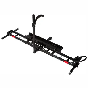 Hitch Mount Dirt Bike Carrier Rack Motorcycle Carrier with Loading Ramp and 2" Receiver, Height Adjustable