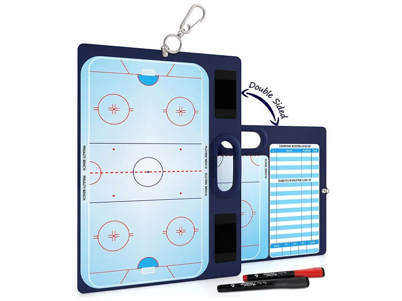 Hockey Double Sided Board for Coaches 15"x10.5" with Markers