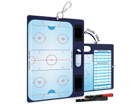 Hockey Double Sided Board for Coaches 15"x10.5" with Markers