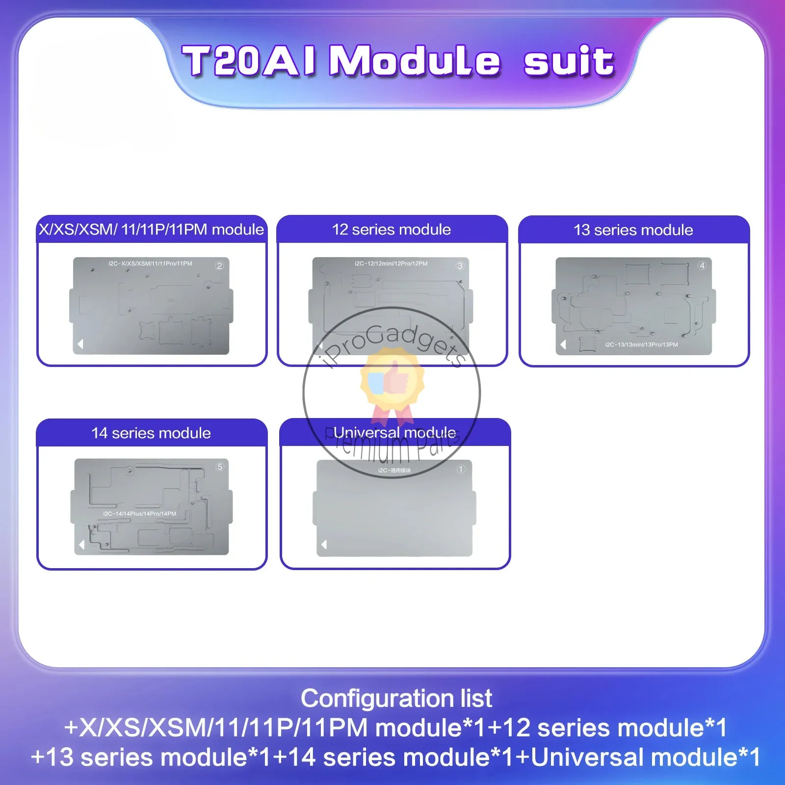 i2C T20 AI Intelligent Desoldering Station /Heating Platform for iPhone X-14Pro Max Modules/Motherboard Heat Separation