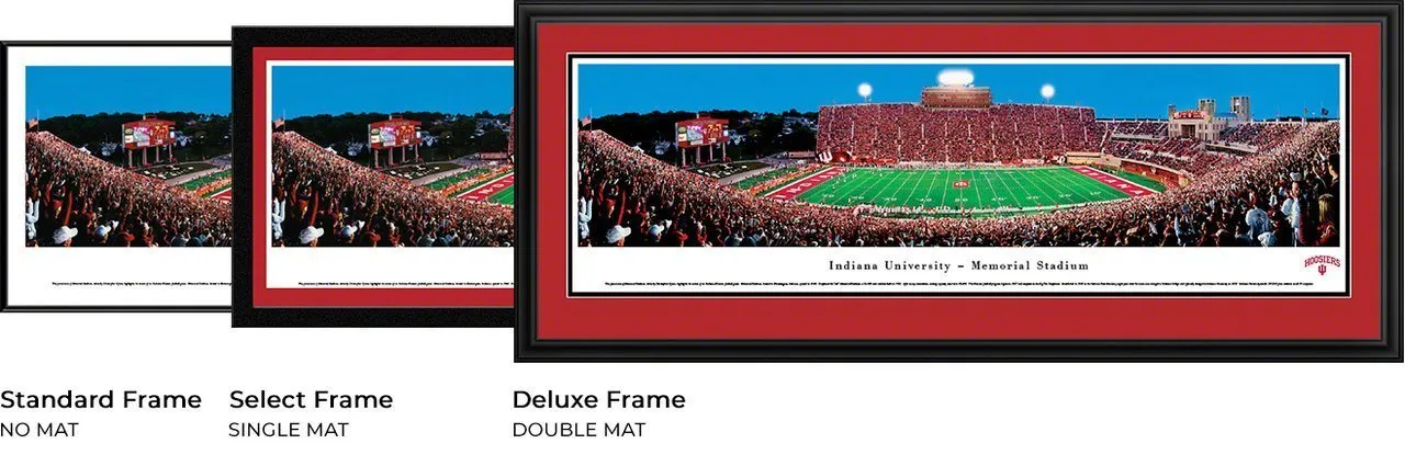 Indiana Football - "Stadium 50 Yard Line" Panorama Framed Print