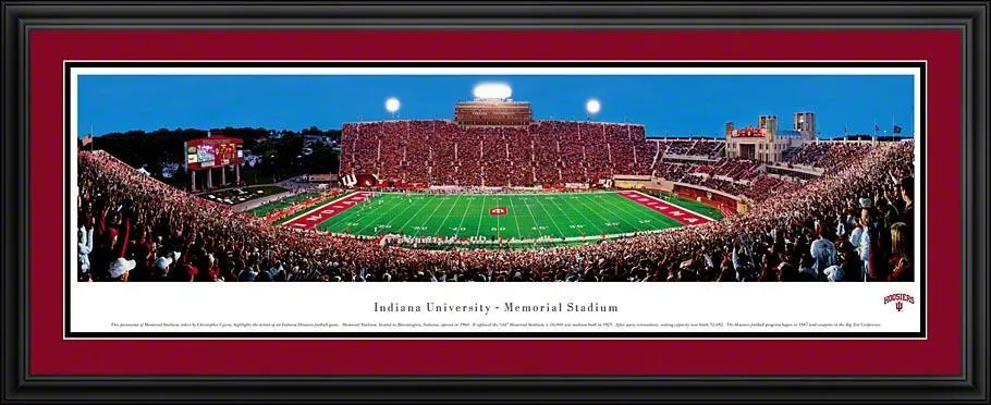 Indiana Football - "Stadium 50 Yard Line" Panorama Framed Print
