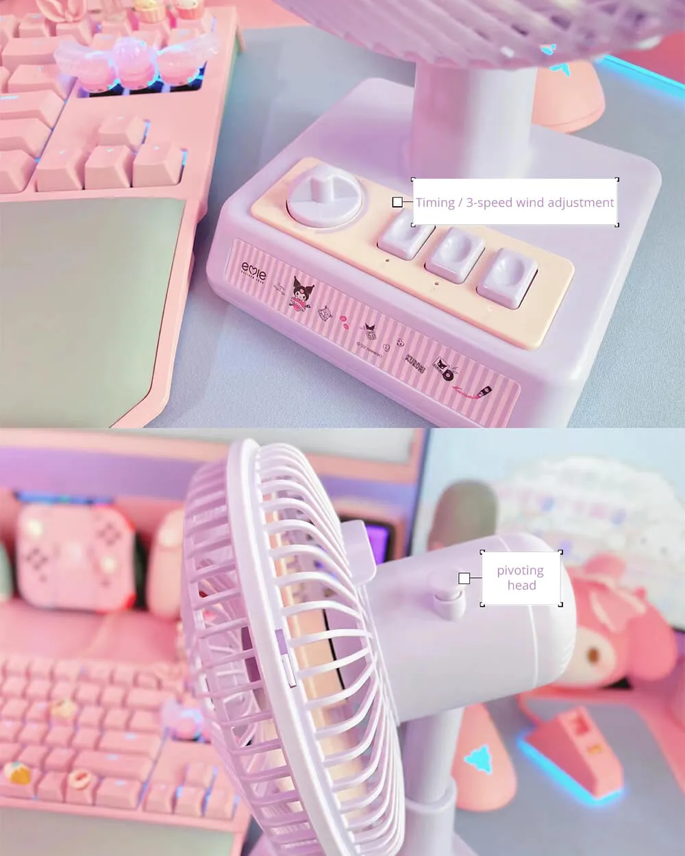 Kuromi Hello Kitty Cinnamoroll Fan