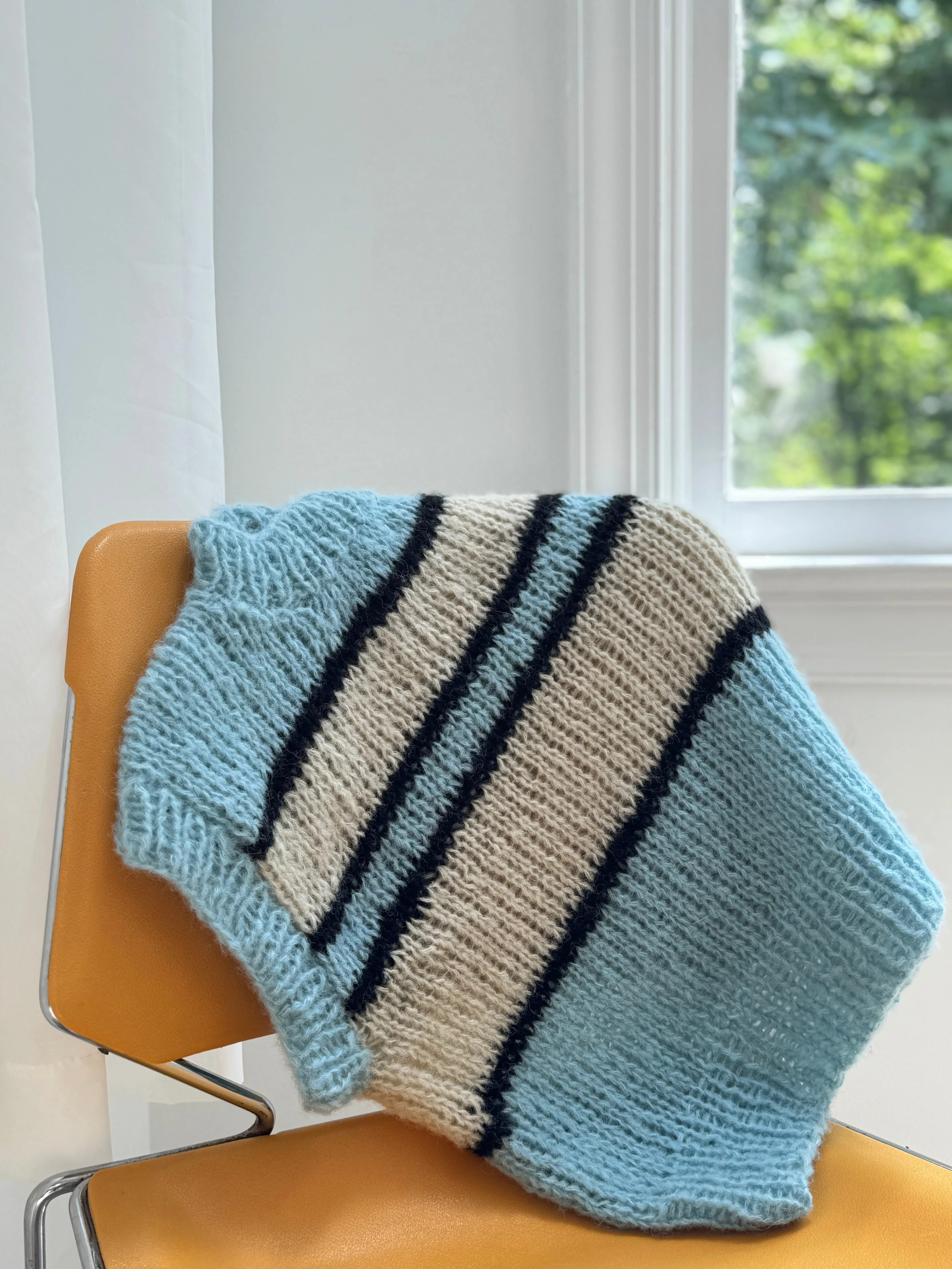 Léna striped vest tank knitting PDF pattern