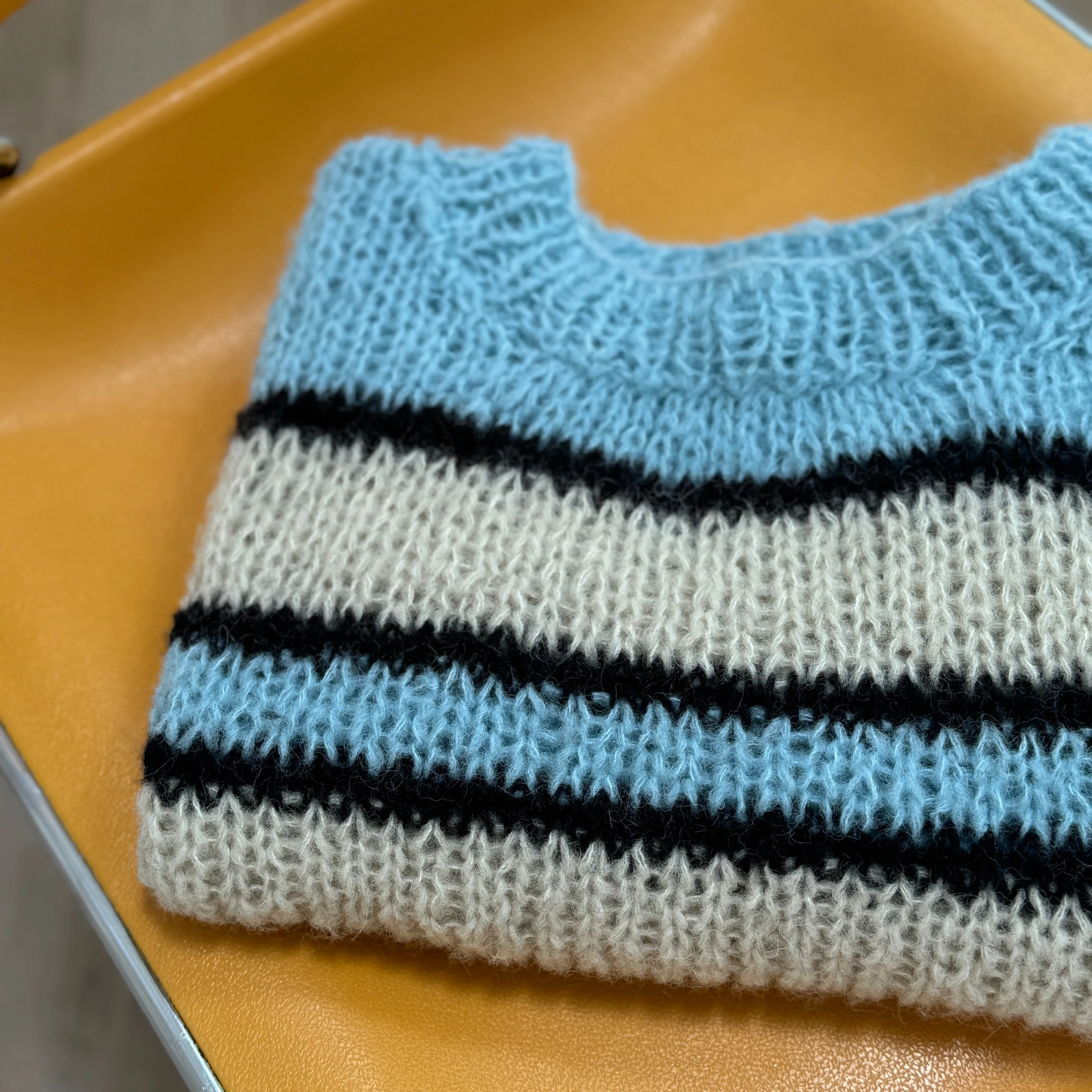 Léna striped vest tank knitting PDF pattern