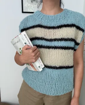 Léna striped vest tank knitting PDF pattern