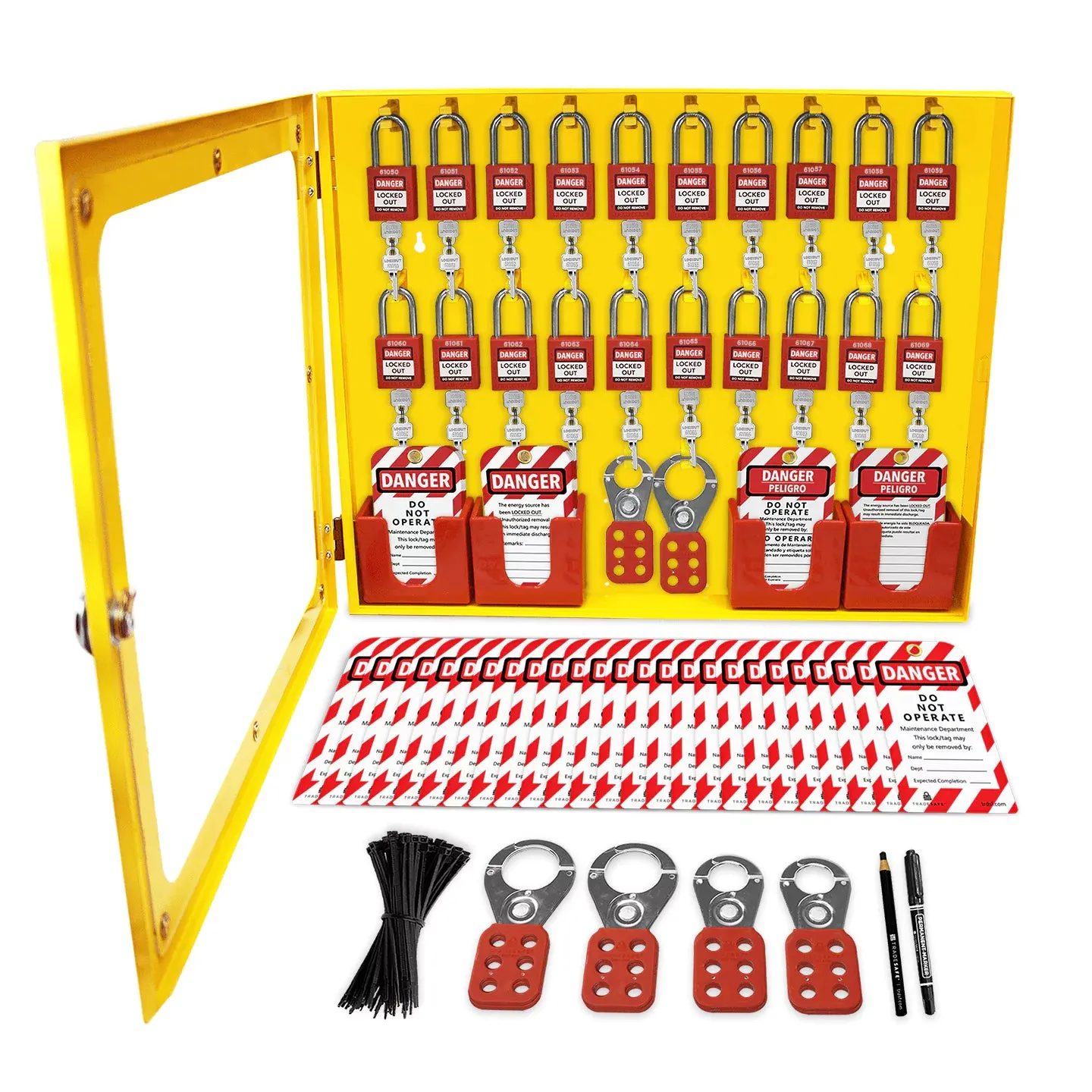Lockout Tagout Cabinet - 80 Devices - Keyed Different