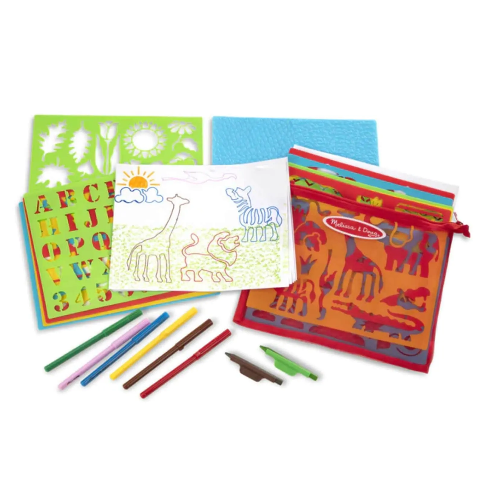 Melissa & Doug Stencil Art Activity Kit With Pouch 170  Designs