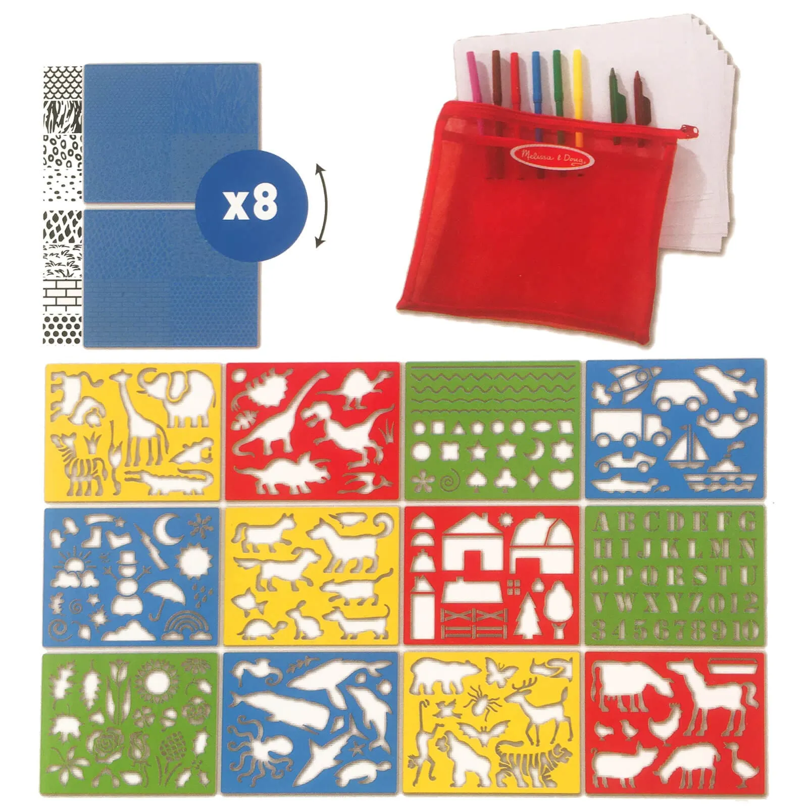 Melissa & Doug Stencil Art Activity Kit With Pouch 170  Designs