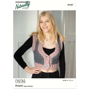 Mini V-Neck Vest Knitting Pattern (N1651)