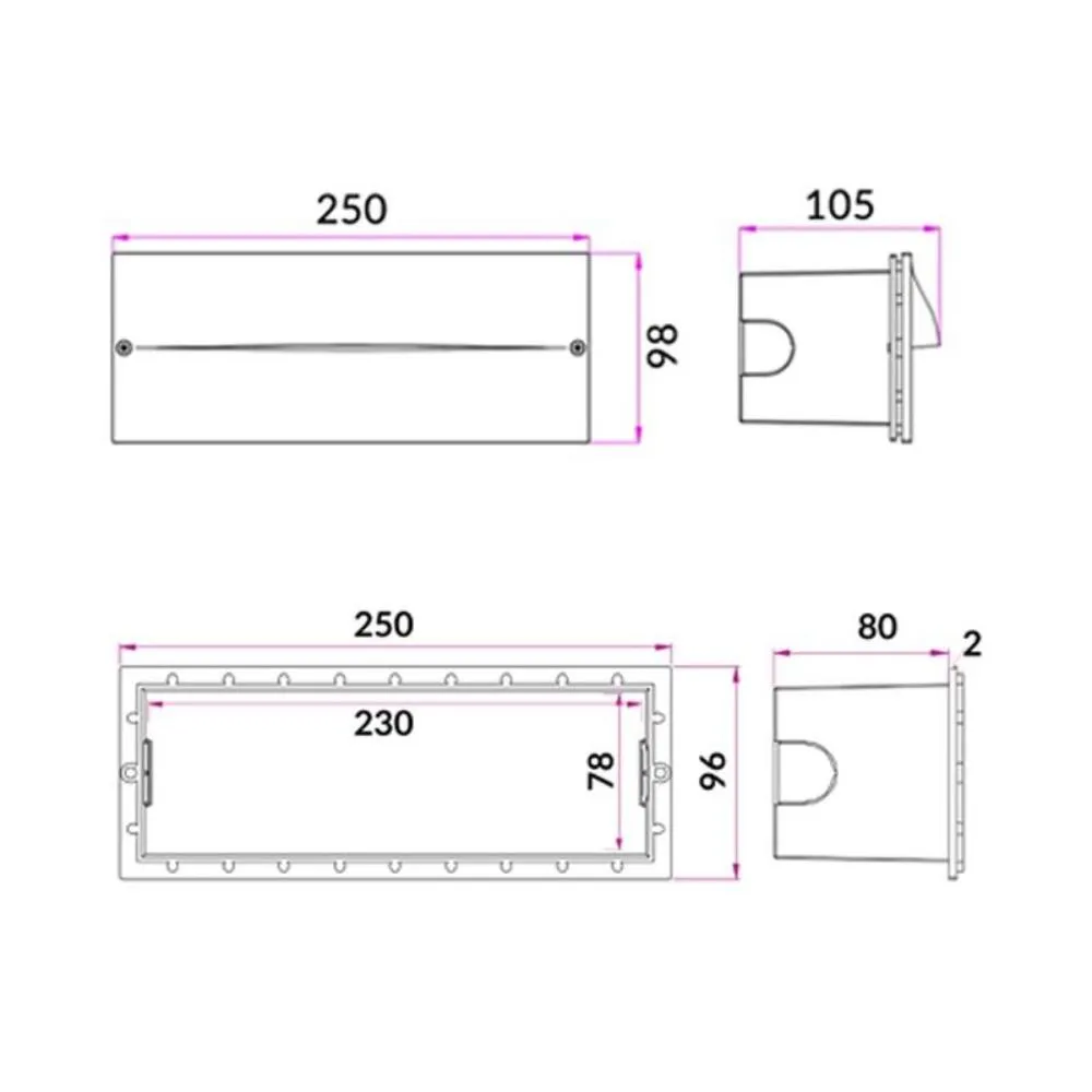 Oga Exterior LED Recessed Wall Light 13w in Grey/White CLA lighting - PL-OGA02