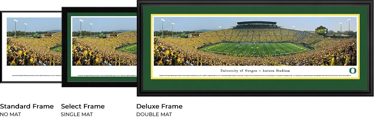 Oregon Football - "Stadium 50 Yard Line" Panorama Framed Print