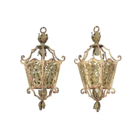 Pair of Iron Painted Lanterns