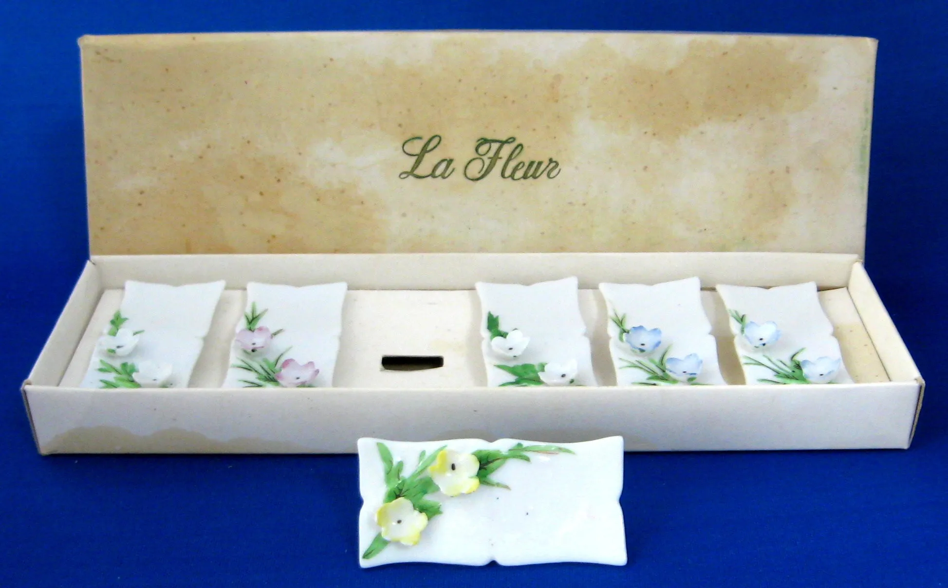Place Cards Name Cards Floral Bone China Set Of 6 Vintage Japan 1950s Boxed