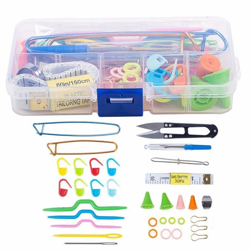 Plastic Accessories Set 56Pcs PP Box Knitting Tool Kit