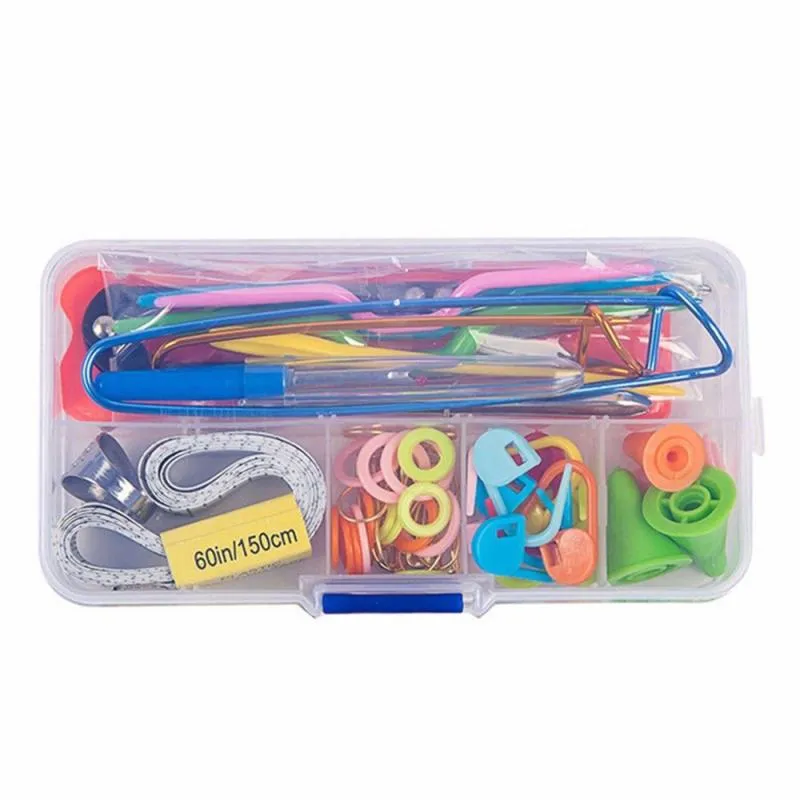 Plastic Accessories Set 56Pcs PP Box Knitting Tool Kit