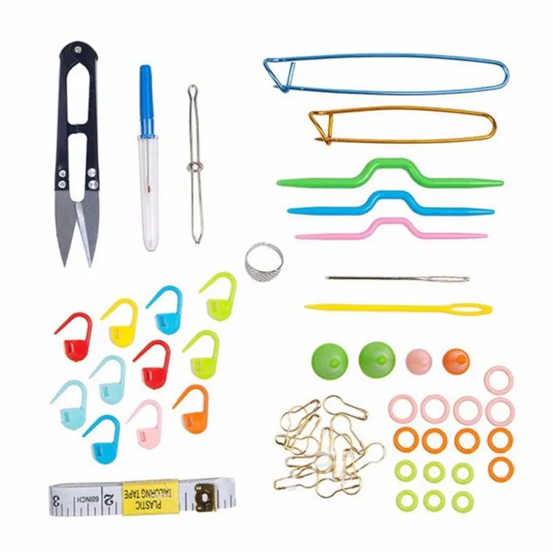 Plastic Accessories Set 56Pcs PP Box Knitting Tool Kit