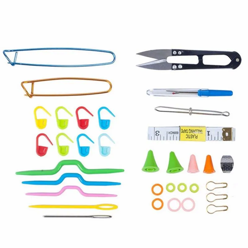 Plastic Accessories Set 56Pcs PP Box Knitting Tool Kit