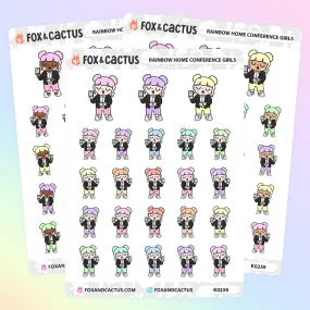 Rainbow Home Conference Kawaii Girl Stickers