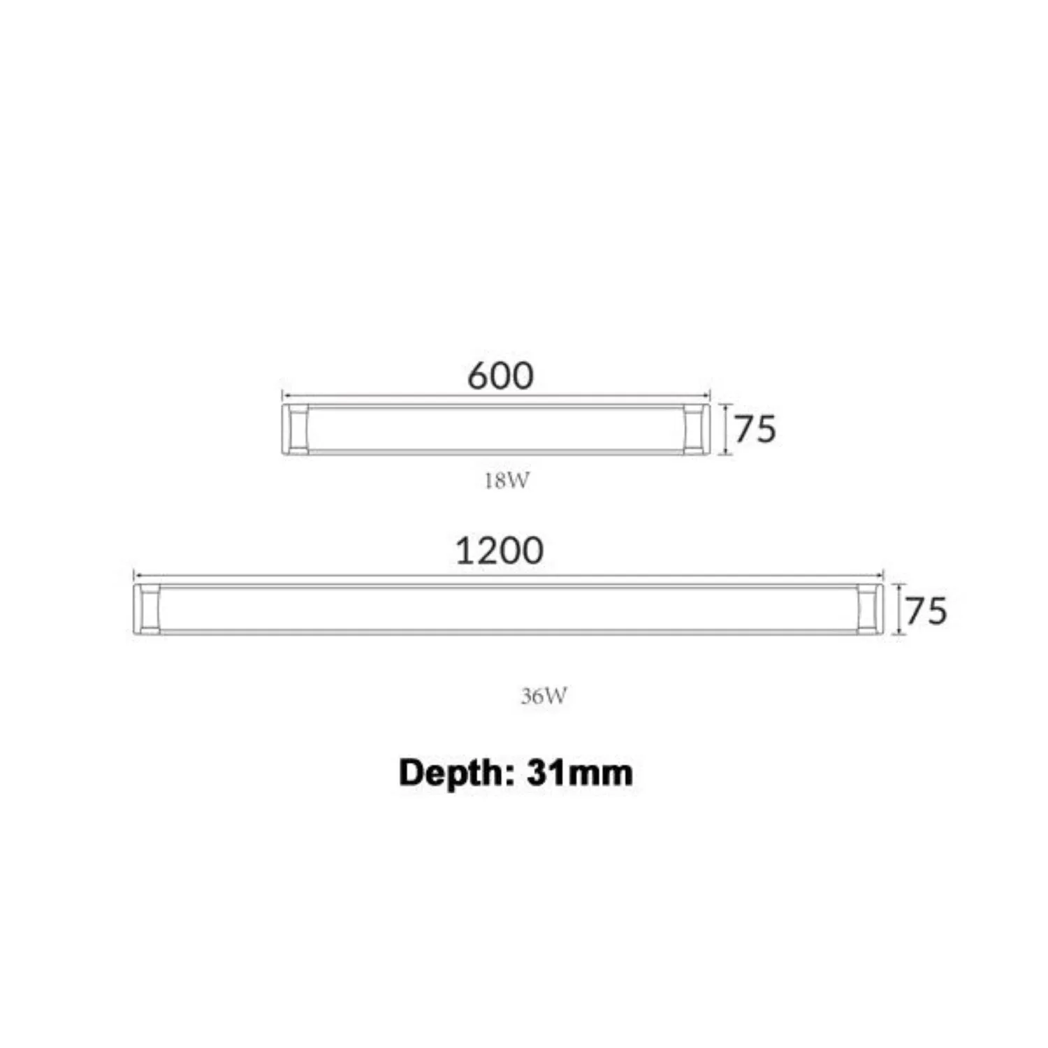 Razor LED Batten Light Tri-CCT 18w or 36w Dimmable CLA Lighting