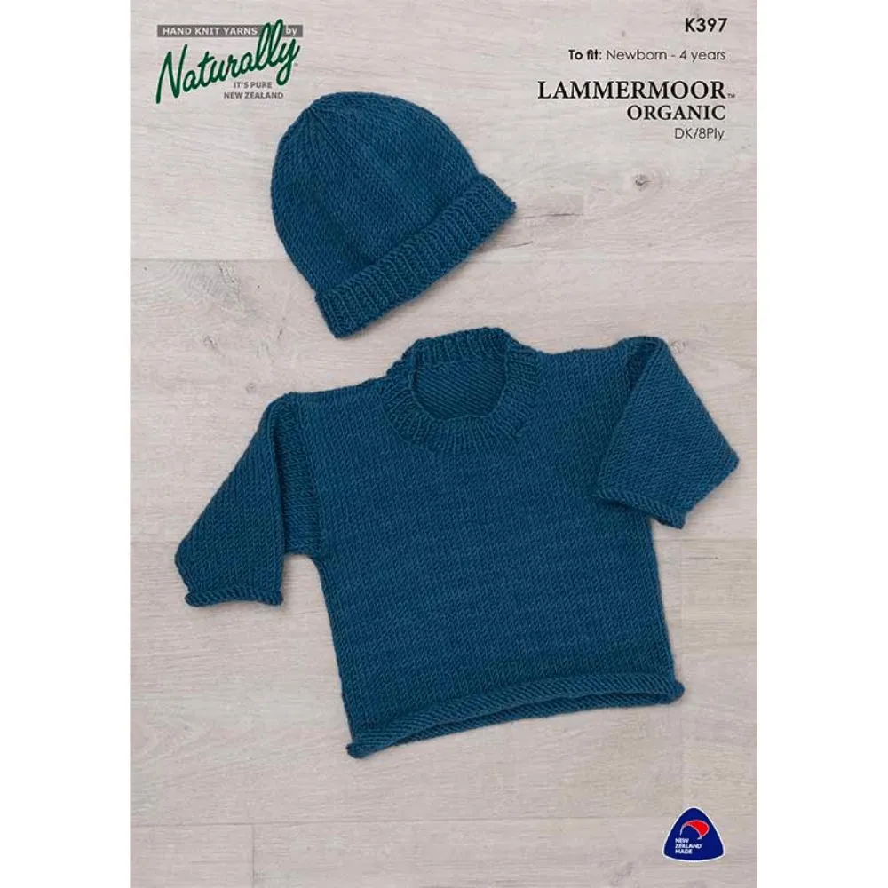 Rolled Edges Sweater & Hat Knitting Pattern (K397)