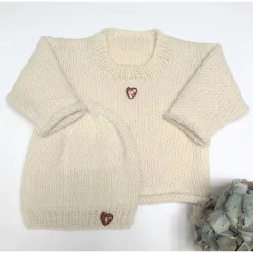 Rolled Edges Sweater & Hat Knitting Pattern (K397)