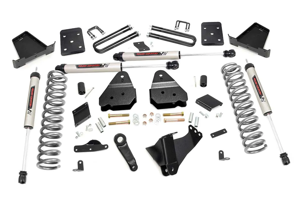 Rough Country Lift Kit Ford F250 Super Duty 4WD (15-16) 4.5" Suspension Lift Kits w/ Overload Springs