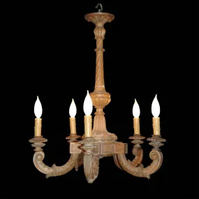 Small Carved Wood Chandelier