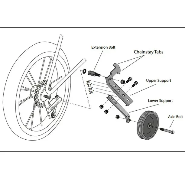 Sunlite Heavy Duty Youth / Adult Training Fits Wheels 20-26" -Live4Bikes