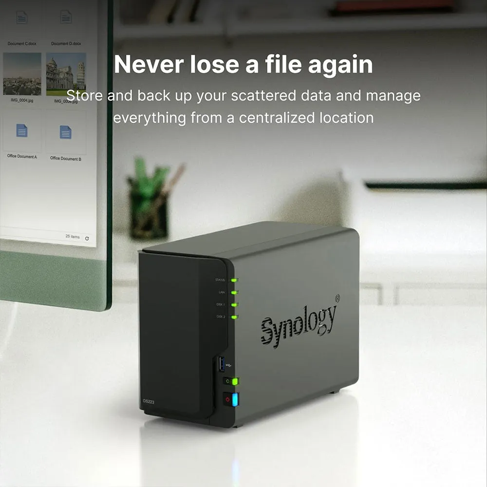 Synology DiskStation DS223 2-Bay Cloud Storage NAS Enclosure