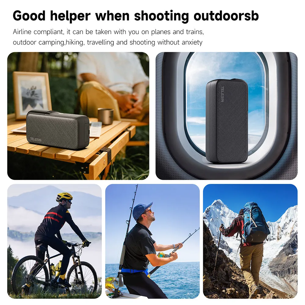 TELESIN Power Bank Storage Charging Case for GoPro Battery