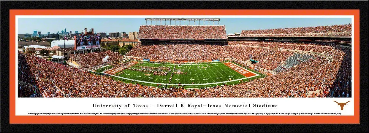 Texas Football - "50 Yard Line" Panorama Framed Print