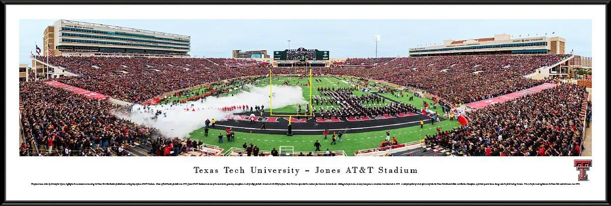 Texas Tech Football - "50 Yard Line" Panorama Framed Print