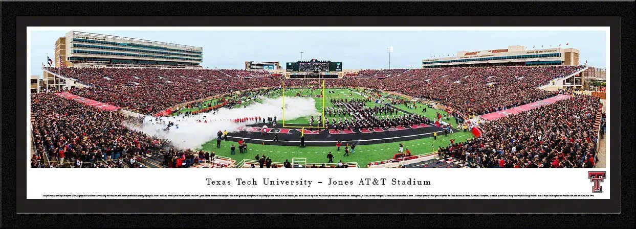 Texas Tech Football - "50 Yard Line" Panorama Framed Print