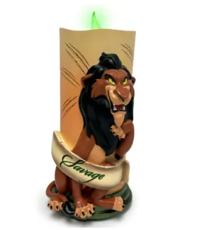 The Bradford Exchange Disney Villains Magic & Mayhem Candle Collection Issue #7: Scar High-Relief Sculpted Portraits with Colored LED Lights 7-inches
