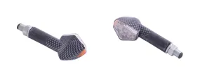 Turn Signal Set Hexagon LED, Long Stem - Carbon Look - Highway Hawk H68-9275