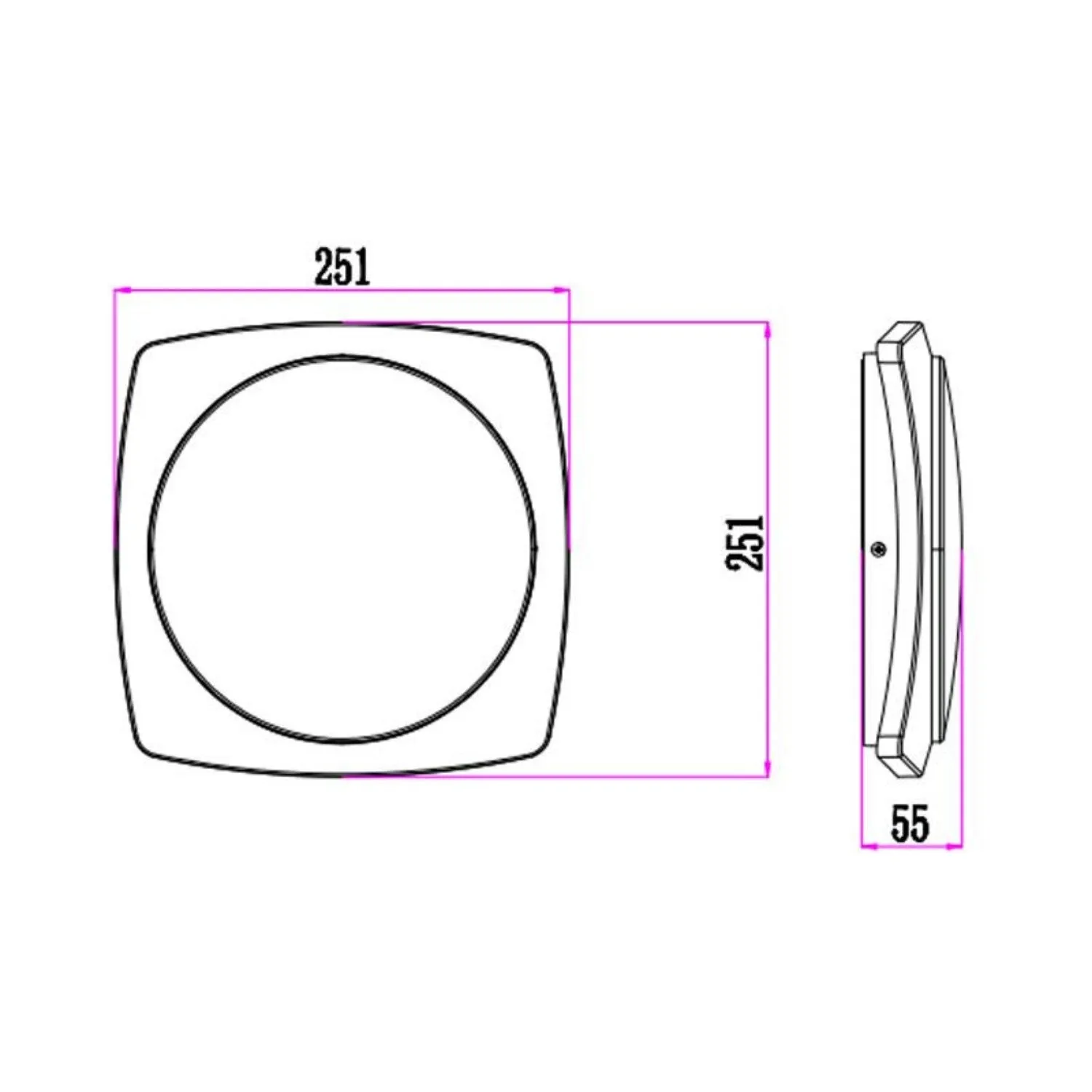 Ulan LED Exterior Wall or Ceiling Light in Dark Grey or White CLA Lighting - PL-ULAN1, PL-ULAN2