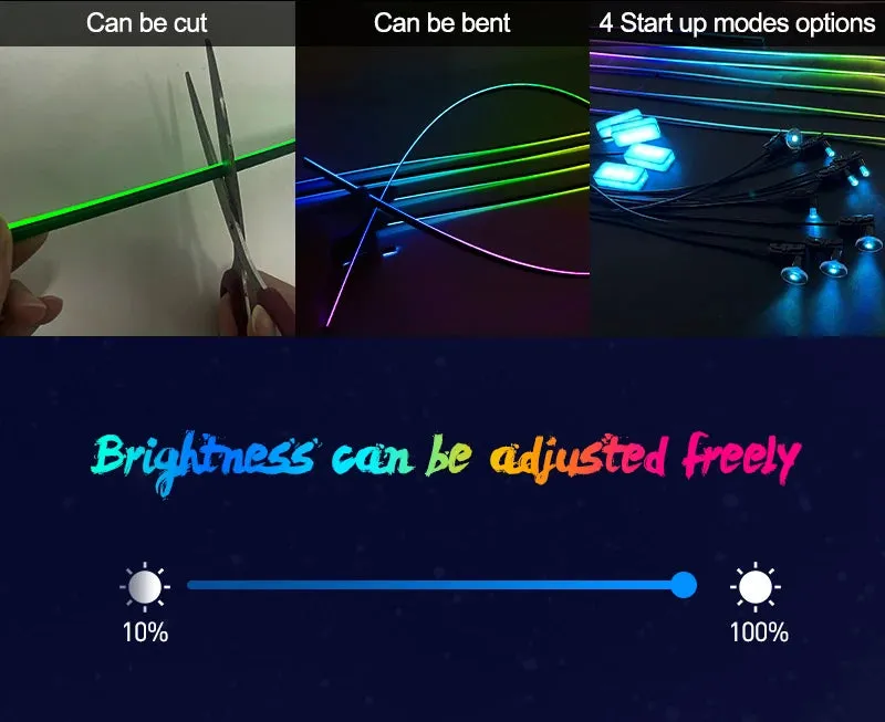 Universal Full-Color RGB LED Car Ambient Lights with Bluetooth APP Control