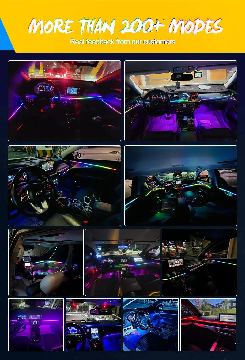 Universal Full-Color RGB LED Car Ambient Lights with Bluetooth APP Control