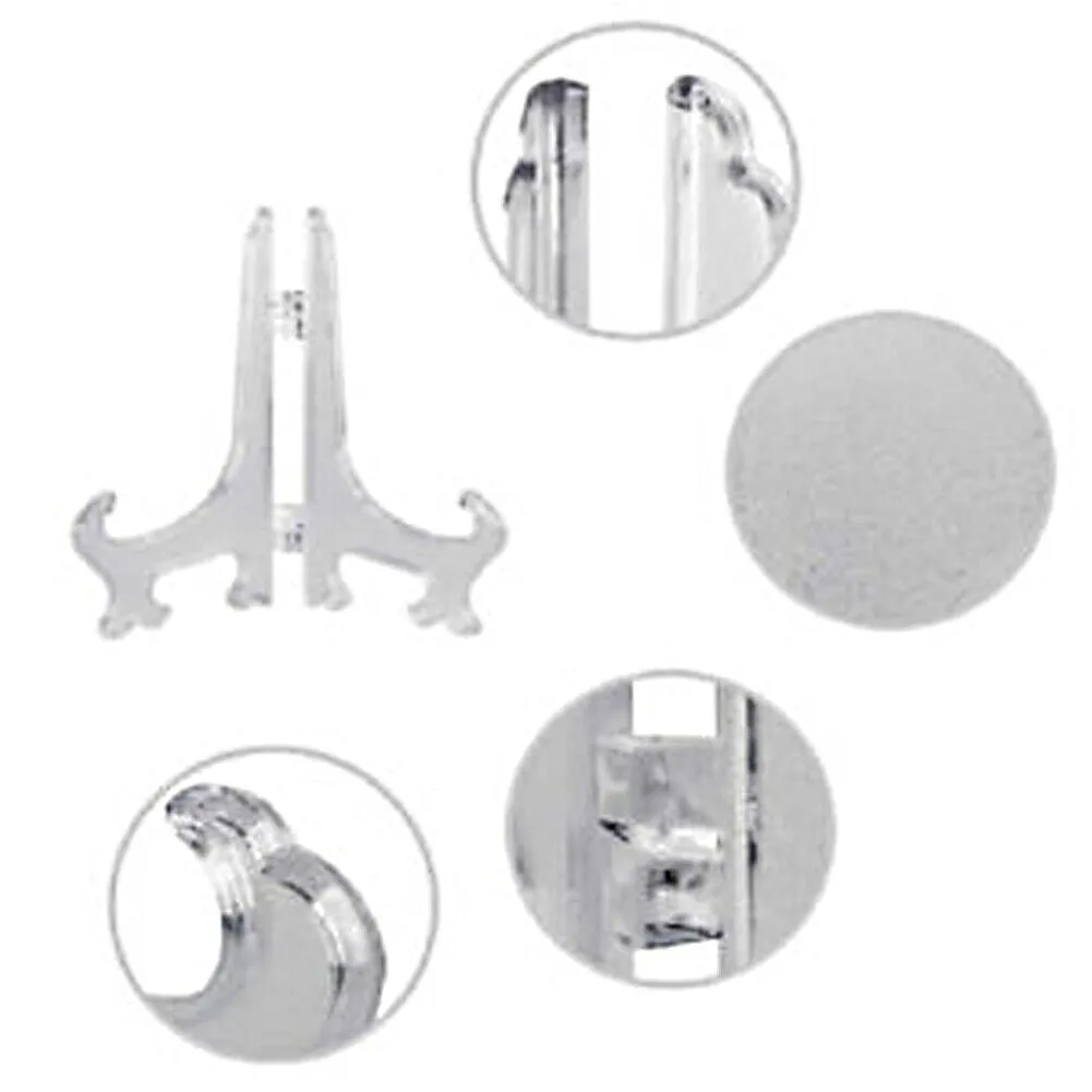 US 30-60 Pack 3" Clear Acrylic Easels Plate Stands Holders Display Decoration