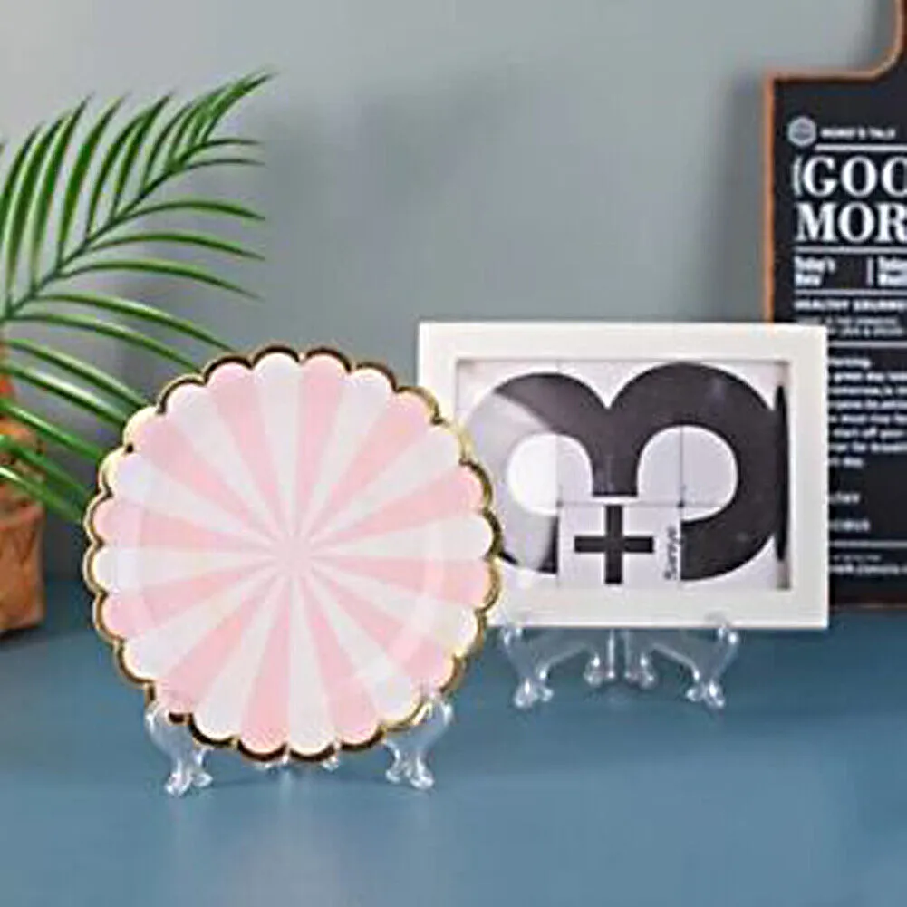 US 30-60 Pack 3" Clear Acrylic Easels Plate Stands Holders Display Decoration