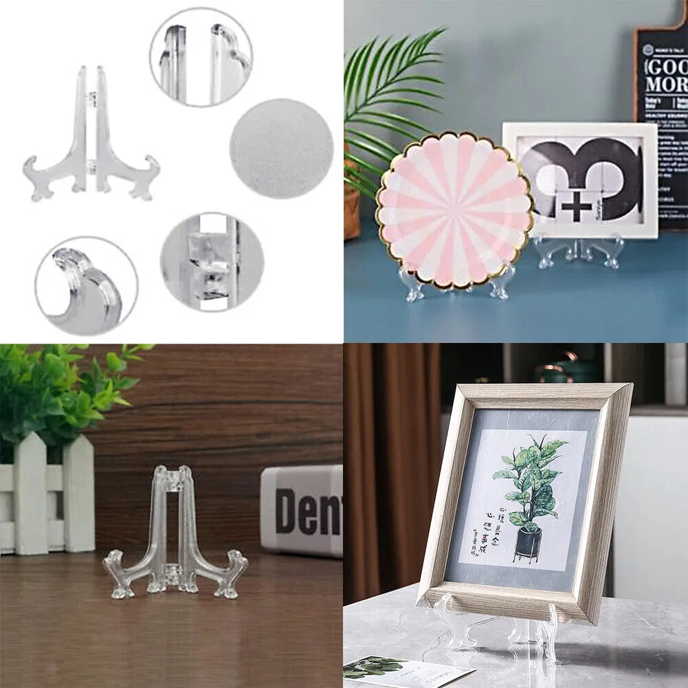 US 30-60 Pack 3" Clear Acrylic Easels Plate Stands Holders Display Decoration