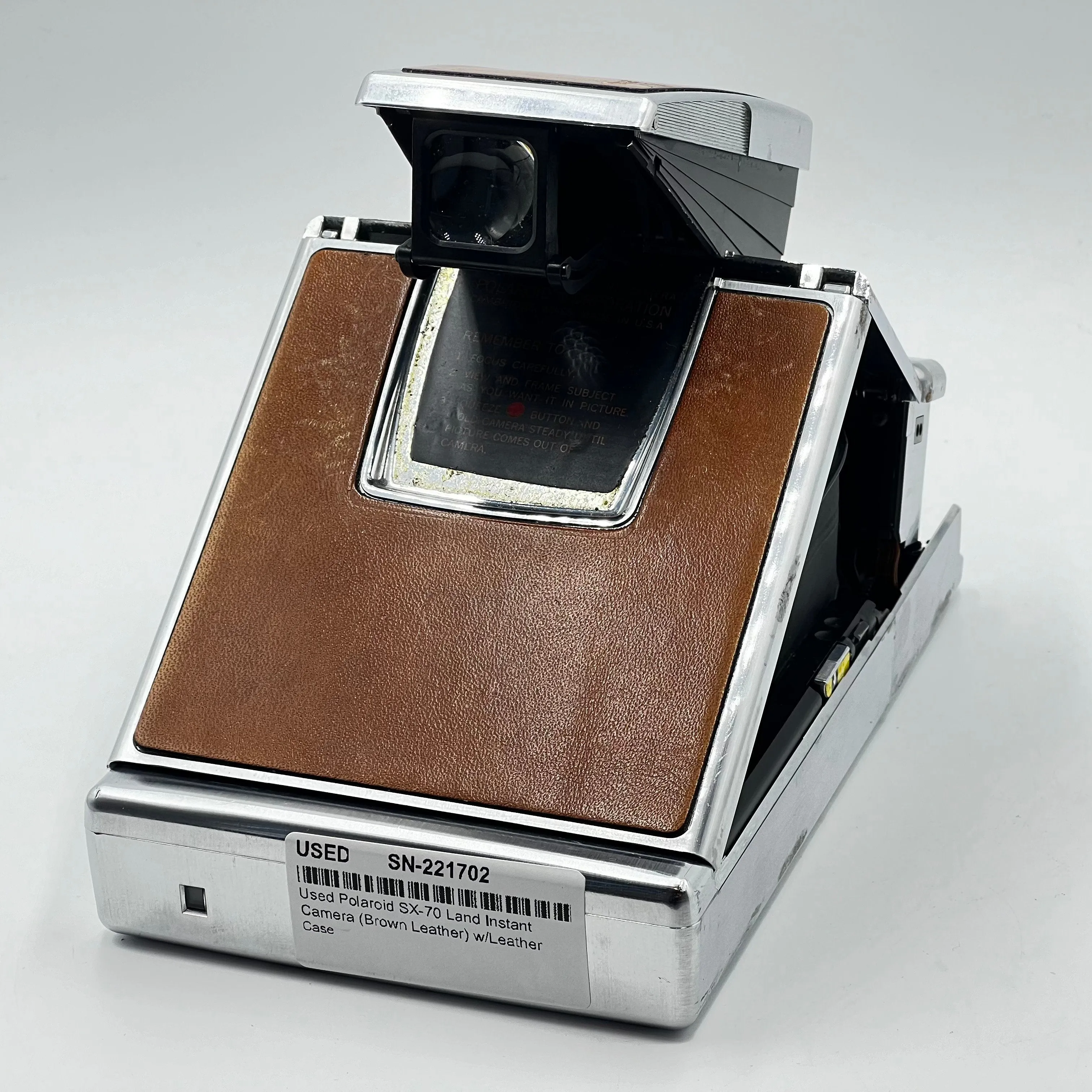 Used Polaroid SX-70 Land Instant Camera (Brown Leather) w/Leather Case