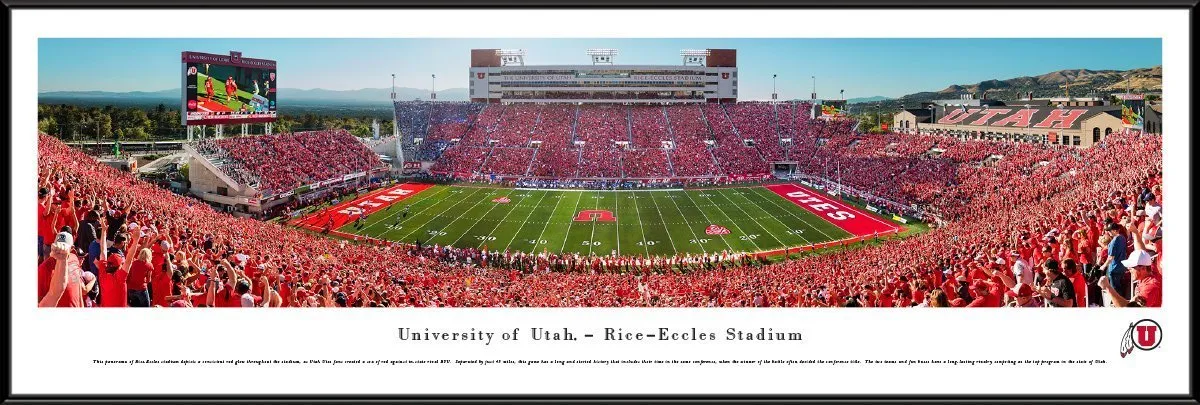 Utah Football - "50 Yard Line" Panorama Framed Print