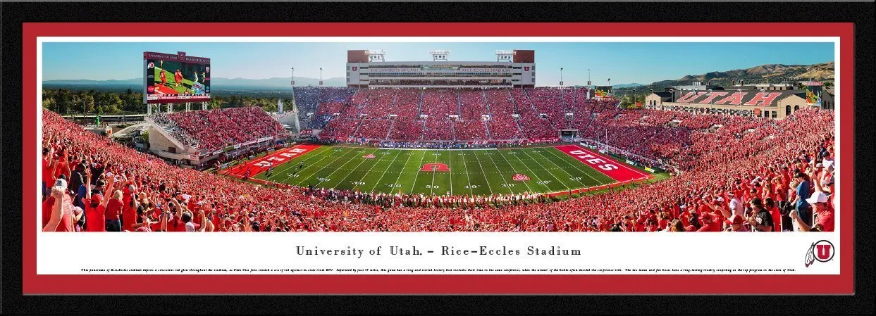 Utah Football - "50 Yard Line" Panorama Framed Print