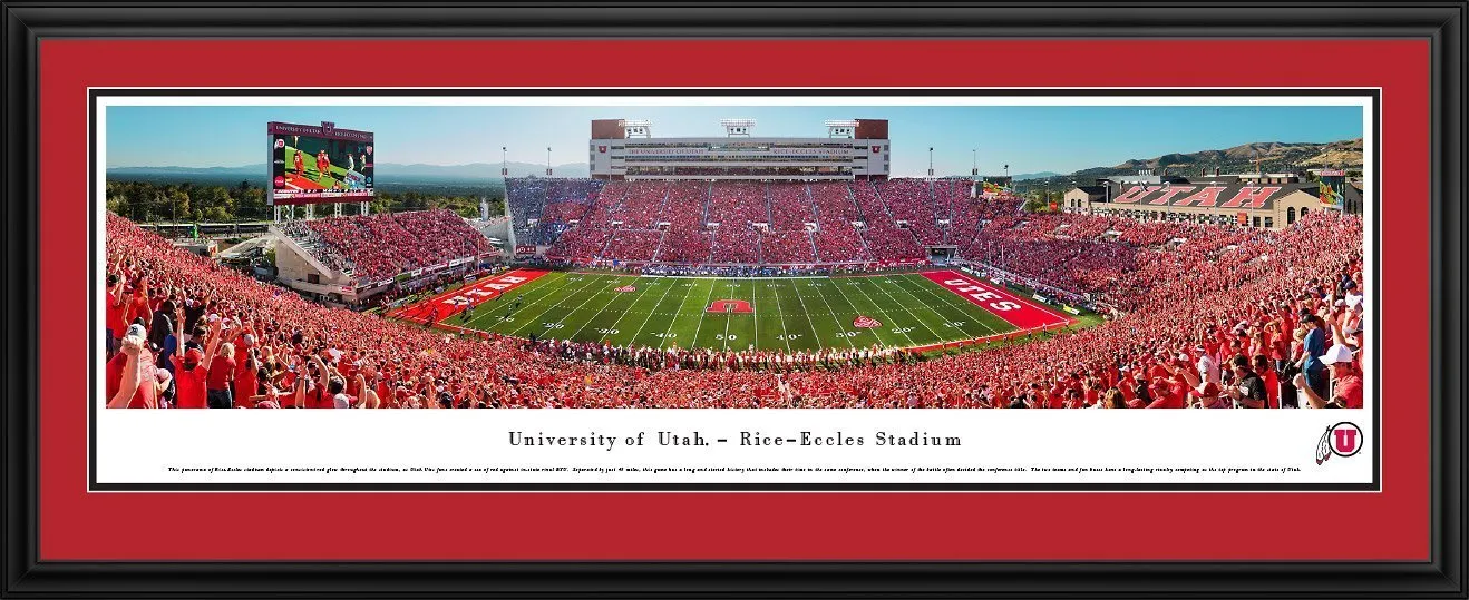 Utah Football - "50 Yard Line" Panorama Framed Print